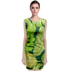 Tropical Green Leaves Classic Sleeveless Midi Dress by snowwhitegirl