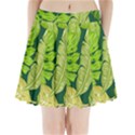 Tropical Green Leaves Pleated Mini Skirt View1