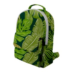 Tropical Green Leaves Flap Pocket Backpack (large) by snowwhitegirl