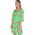 Cotton Candy Pattern Green Velour Kimono Dress View2