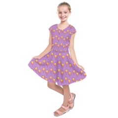 Cotton Candy Pattern Violet Kids  Short Sleeve Dress by snowwhitegirl