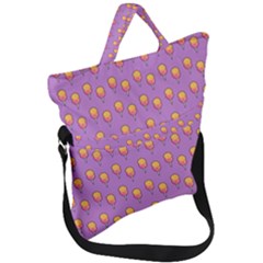 Cotton Candy Pattern Violet Fold Over Handle Tote Bag by snowwhitegirl