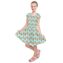 Cotton Candy Pattern Aqua 3d Kids  Short Sleeve Dress by snowwhitegirl