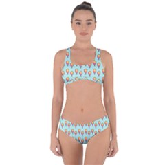 Cotton Candy Pattern Aqua 3d Criss Cross Bikini Set by snowwhitegirl