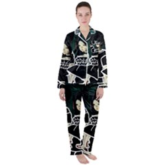 Dolls In Living Room Satin Long Sleeve Pyjamas Set