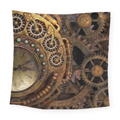 Steampunk Clock Square Tapestry (large)