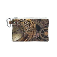 Steampunk Clock Canvas Cosmetic Bag (small) by snowwhitegirl