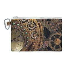 Steampunk Clock Canvas Cosmetic Bag (large)