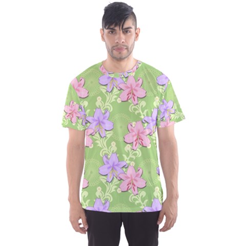 Lily Flowers Green Plant Natural Men s Sports Mesh Tee by Pakrebo