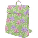 Lily Flowers Green Plant Natural Flap Top Backpack View1