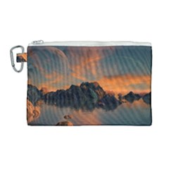 Horizon Sunset Evening Sunrise Canvas Cosmetic Bag (large) by Pakrebo