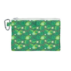 4 Leaf Clover Star Glitter Seamless Canvas Cosmetic Bag (medium) by Pakrebo