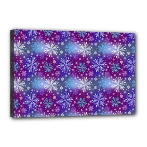 Snow White Blue Purple Tulip Canvas 18  X 12  (stretched) by Pakrebo