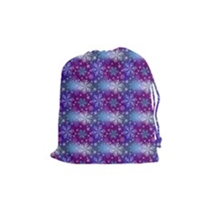 Snow White Blue Purple Tulip Drawstring Pouch (medium) by Pakrebo