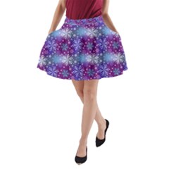 Snow White Blue Purple Tulip A-line Pocket Skirt by Pakrebo