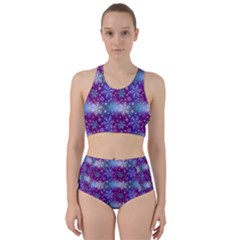 Snow White Blue Purple Tulip Racer Back Bikini Set by Pakrebo