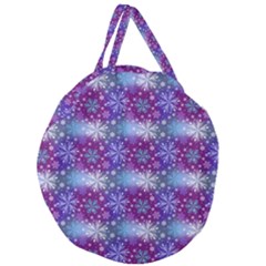 Snow White Blue Purple Tulip Giant Round Zipper Tote by Pakrebo