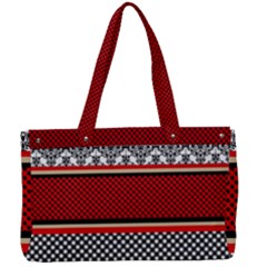 Background Damask Red Black Canvas Work Bag