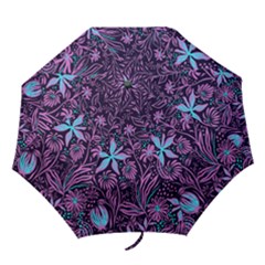 Stamping Pattern Leaves Drawing Folding Umbrellas by Pakrebo