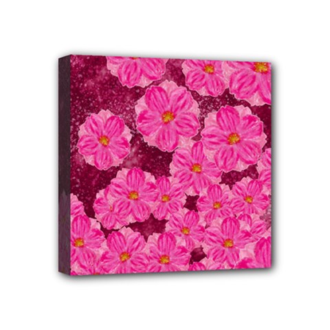 Cherry Blossoms Floral Design Mini Canvas 4  X 4  (stretched) by Pakrebo