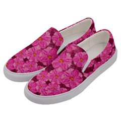 Cherry Blossoms Floral Design Men s Canvas Slip Ons