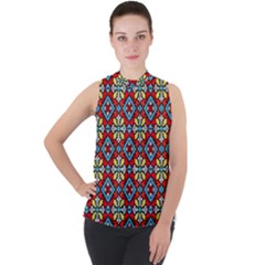 Ml 162 Mock Neck Chiffon Sleeveless Top by ArtworkByPatrick