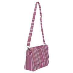 Cranberry Striped Mandala - Shoulder Bag With Back Zipper by WensdaiAmbrose