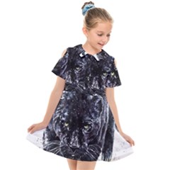 Panther Kids  Short Sleeve Shirt Dress by kot737