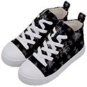 Black And White Ethnic Design Print Kids  Mid-Top Canvas Sneakers View2