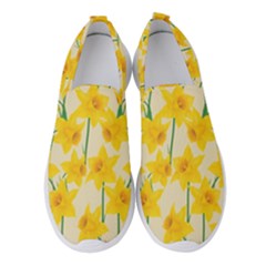 Yellow Daffodils Pattern Women s Slip On Sneakers by Valentinaart