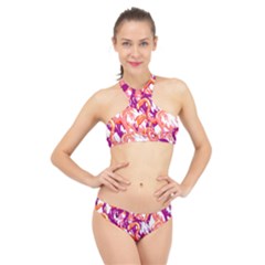 Flamingos High Neck Bikini Set