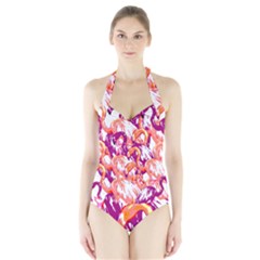 Flamingos Halter Swimsuit by StarvingArtisan