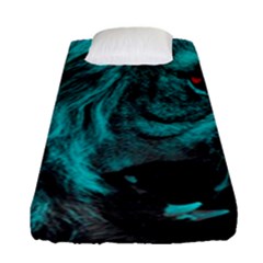 Angry Male Lion Predator Carnivore Fitted Sheet (single Size) by Sudhe