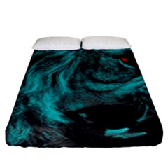 Angry Male Lion Predator Carnivore Fitted Sheet (King Size)