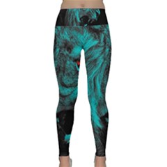 Angry Male Lion Predator Carnivore Lightweight Velour Classic Yoga Leggings by Sudhe