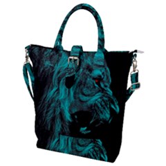 Angry Male Lion Predator Carnivore Buckle Top Tote Bag by Sudhe