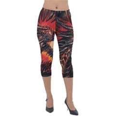 Dragon Lightweight Velour Capri Leggings  by Sudhe