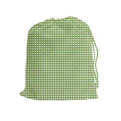 Green Gingham Drawstring Pouch (xl) by retrotoomoderndesigns