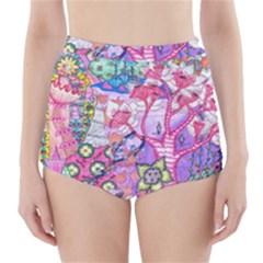 Trippy Forest Full Version High-Waisted Bikini Bottoms