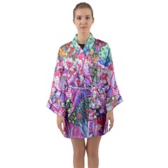 Trippy Forest Full Version Long Sleeve Kimono Robe by okhismakingart