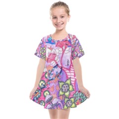 Trippy Forest Full Version Kids  Smock Dress by okhismakingart