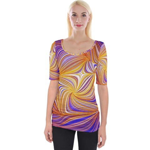 Electric Field Art Lii Wide Neckline Tee by okhismakingart