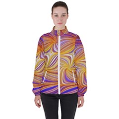 Electric Field Art Lii Women s High Neck Windbreaker by okhismakingart