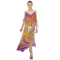 Electric Field Art Lii Maxi Chiffon Cover Up Dress by okhismakingart