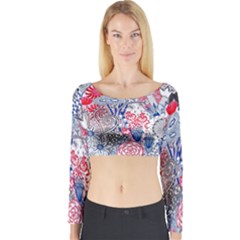 Floral Jungle  Long Sleeve Crop Top