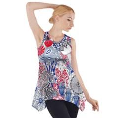 Floral Jungle  Side Drop Tank Tunic