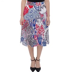 Floral Jungle  Classic Midi Skirt by okhismakingart