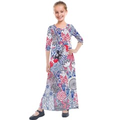 Floral Jungle  Kids  Quarter Sleeve Maxi Dress