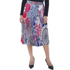 Floral Jungle  Classic Velour Midi Skirt  by okhismakingart