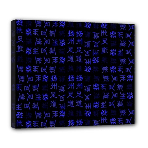 Neon Oriental Characters Print Pattern Deluxe Canvas 24  X 20  (stretched) by dflcprintsclothing